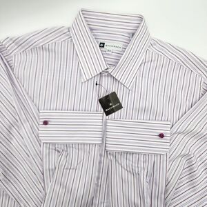 BACHRACH Multicolor Stripes  Long Sleeve Button‎ Front Casual Men's Shirt 16.5